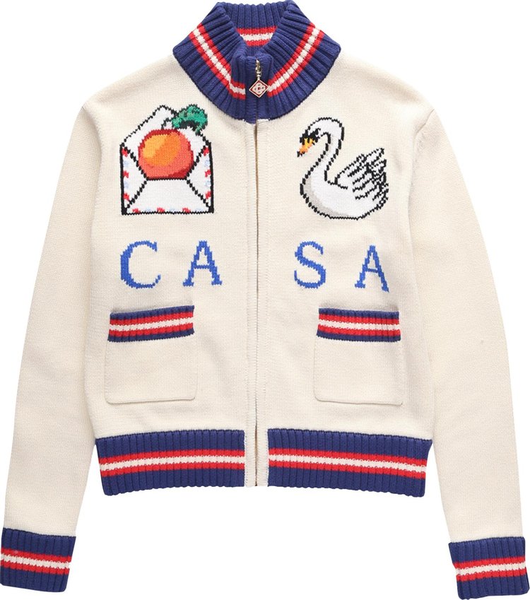 Buy Casablanca Casa Knit Jacket 'OffWhite' WF22 KW 250 01 OFF GOAT