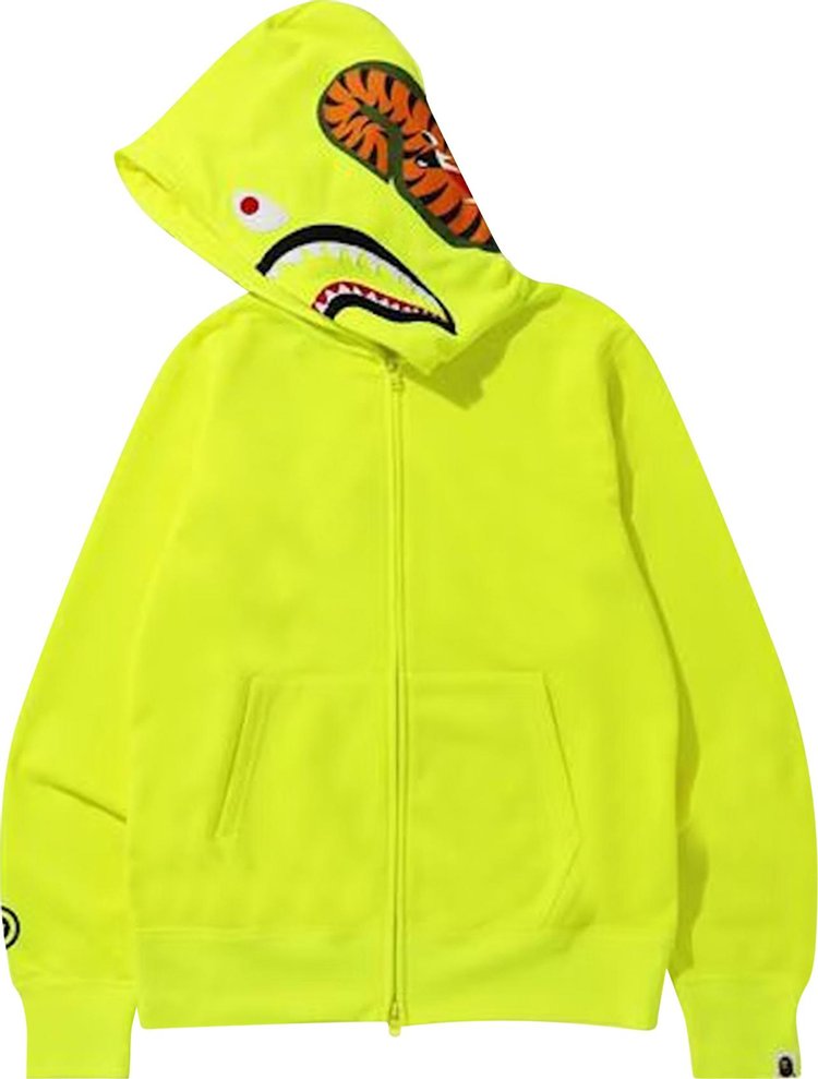 BAPE Neon Shark Full Zip Hoodie Yellow