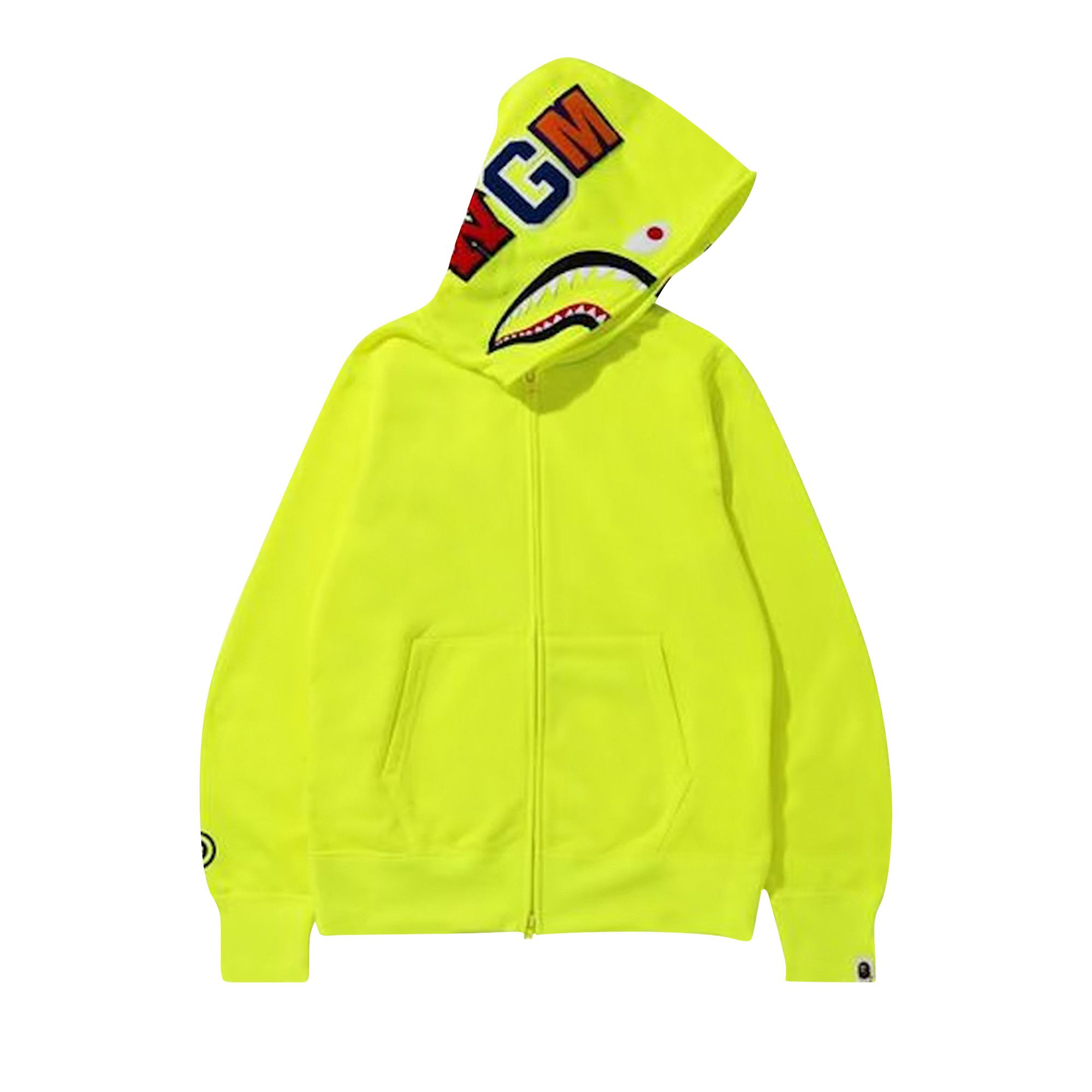 Buy BAPE Neon Shark Full Zip Hoodie Yellow 0039 1FW190319NSFZ YELL GOAT AU