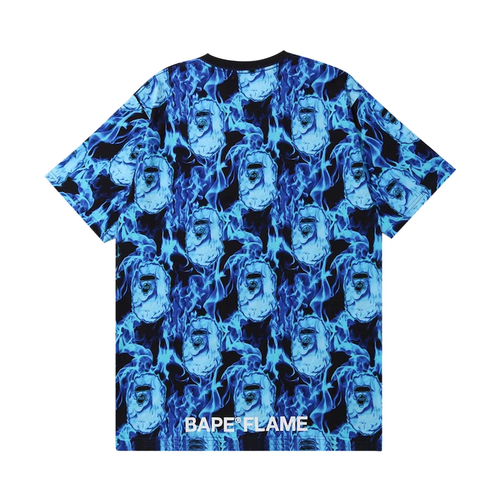 新品タグ付き BAPE FLAME AOP POLO blue Lサイズ 新品タグ付き BAPE FLAME AOP POLO blue Lサイズ