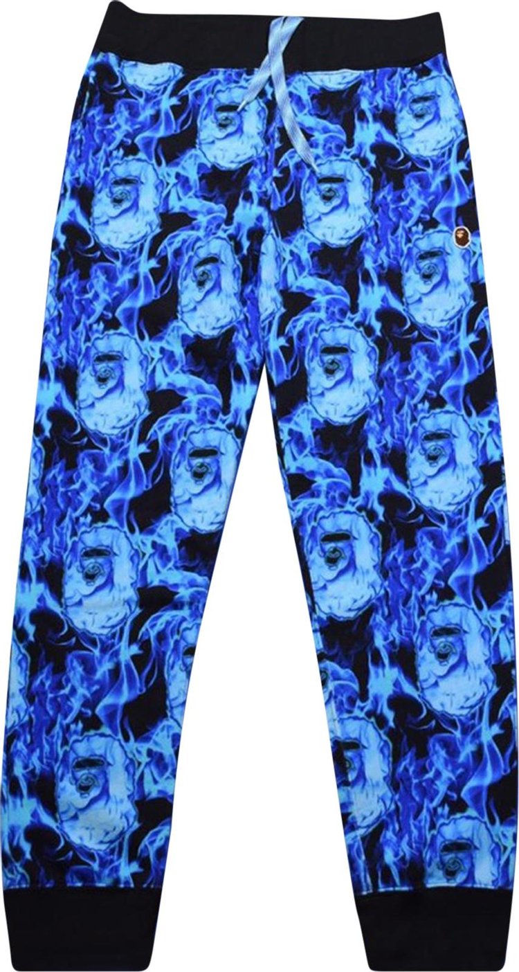 Buy BAPE Flame Slim Sweatpants 'Blue' - 1G30 152 013 BLUE | GOAT