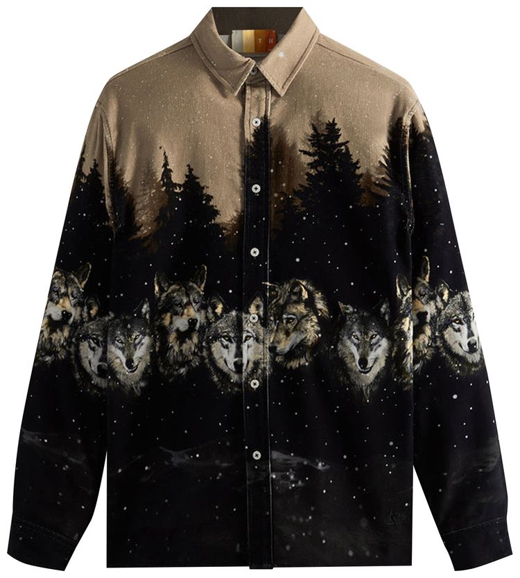 Buy Kith Printed Wolves Cord Ludlow Shirt 'Black' KHM030658 001 GOAT