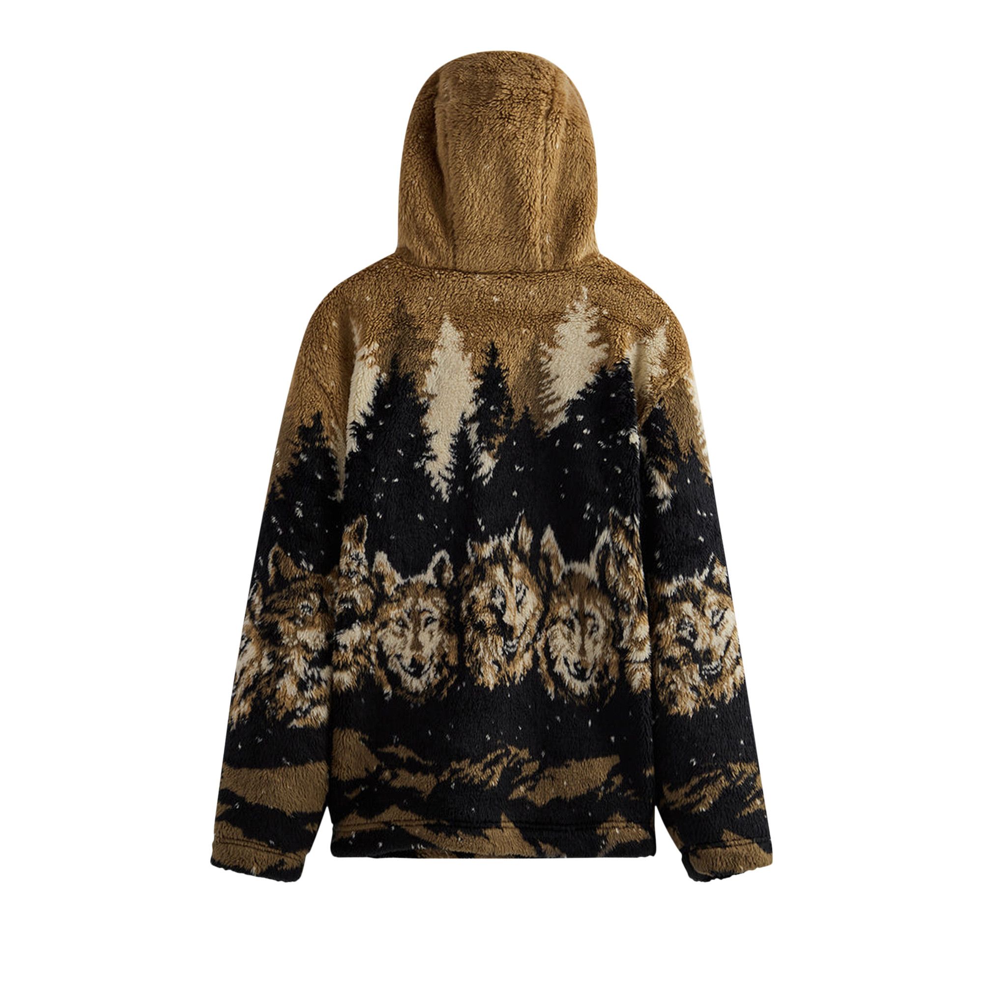Buy Kith Merrick Wolves Sherpa Hoodie 'Black' - KHM030676