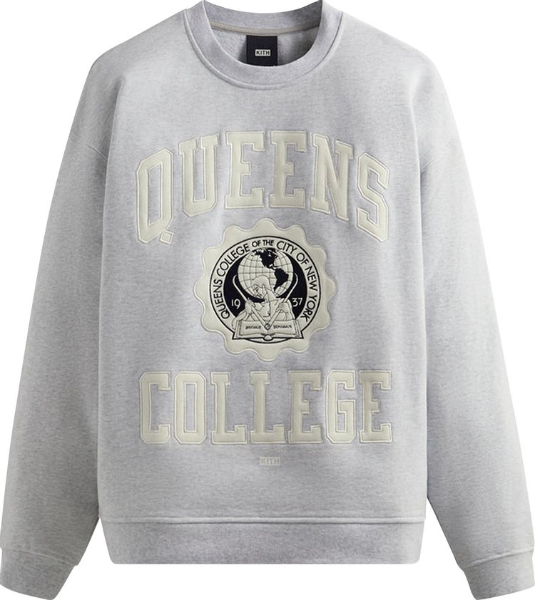Kith x Russell Athletic For CUNY Queens College Crewneck 'Light Heather Grey'