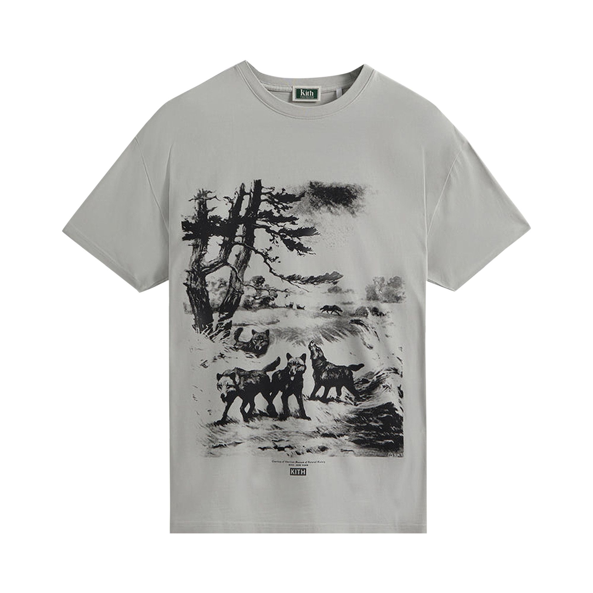 Buy Kith For AMNH Wolves Vintage Tee 'Concrete' - KHM030704