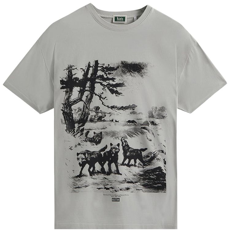 Kith For AMNH Wolves Vintage Tee Concrete