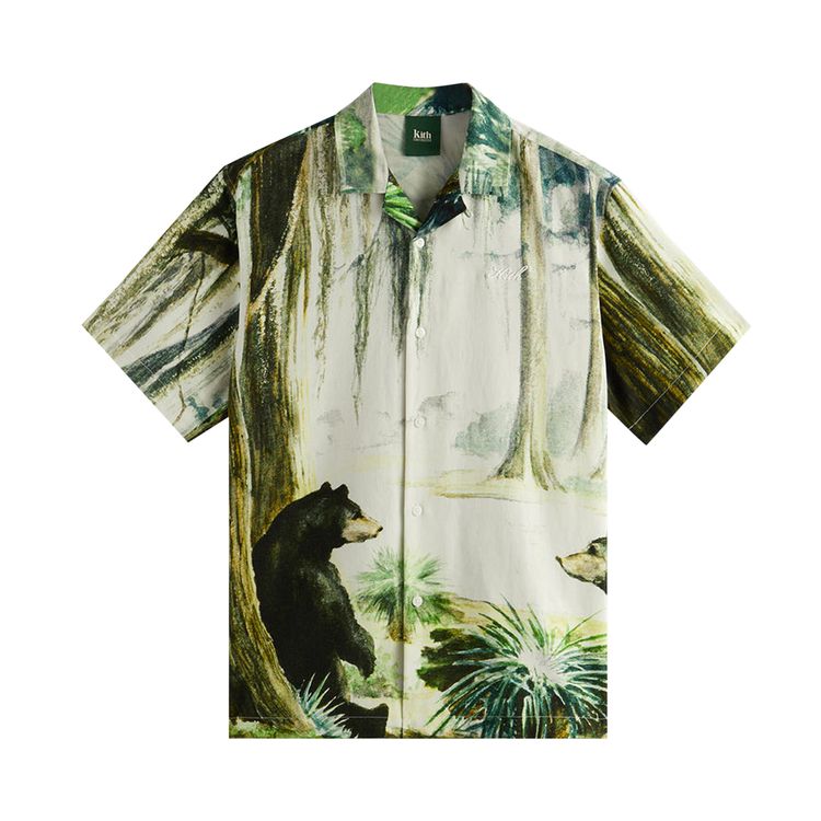 Kith For AMNH Black Bear Camp Collar Shirt White