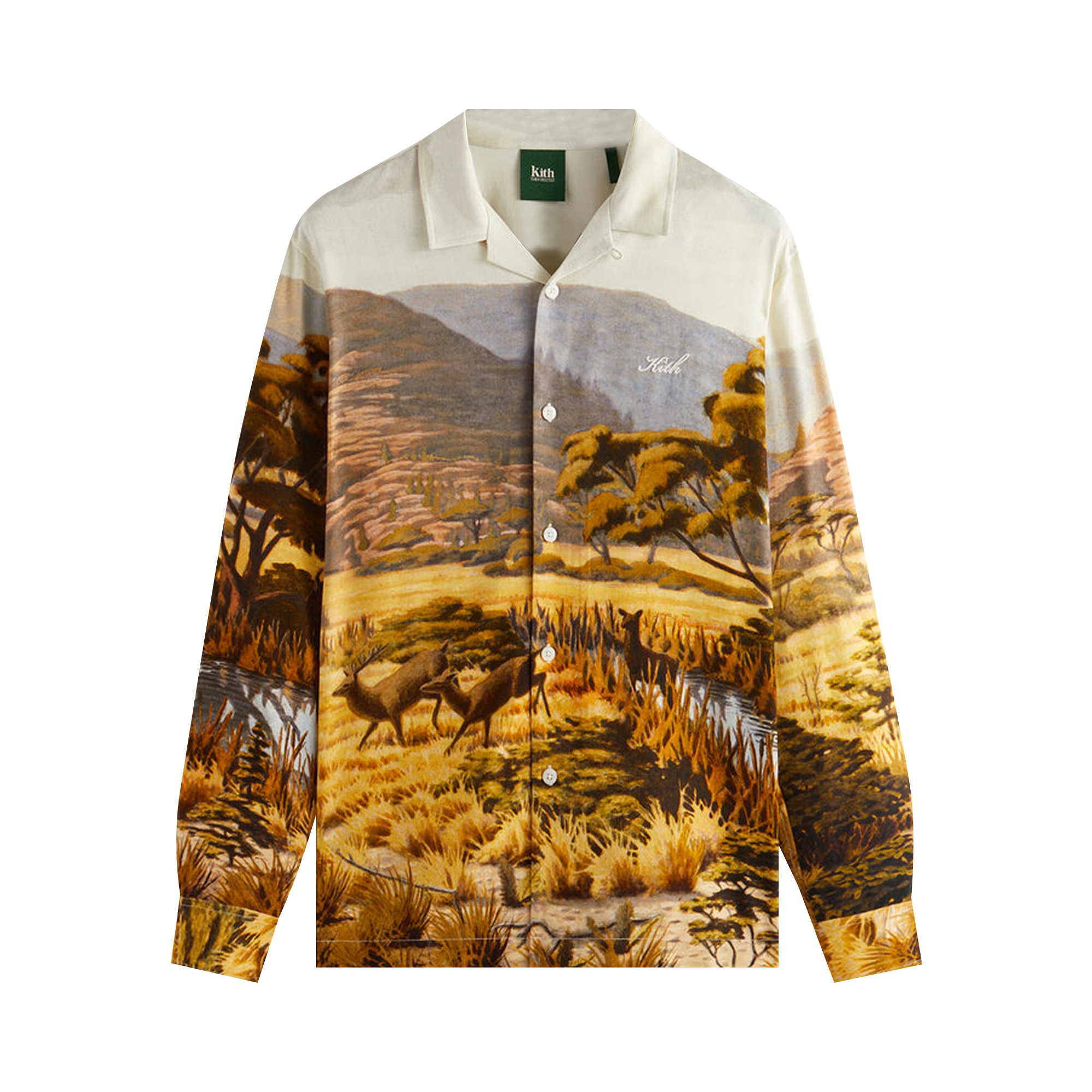 Kith For AMNH Landscape Long-Sleeve Camp Collar Shirt 'White'