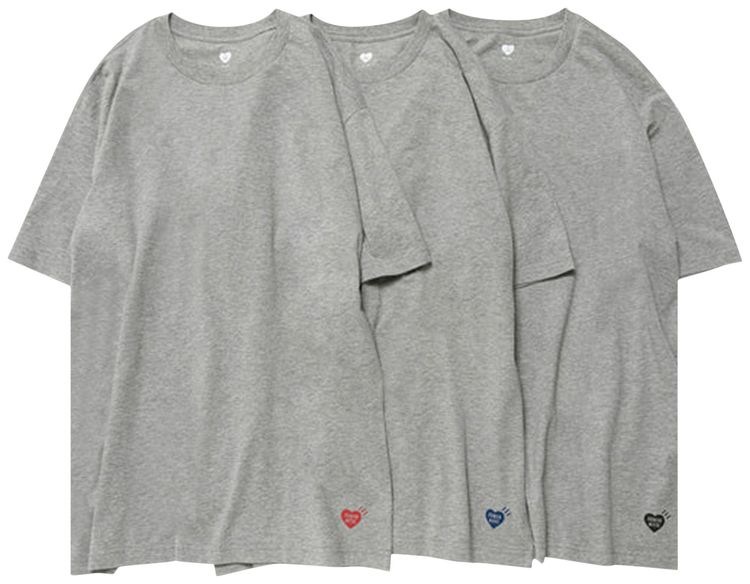 Human Made T Shirt 3 Pack Grey