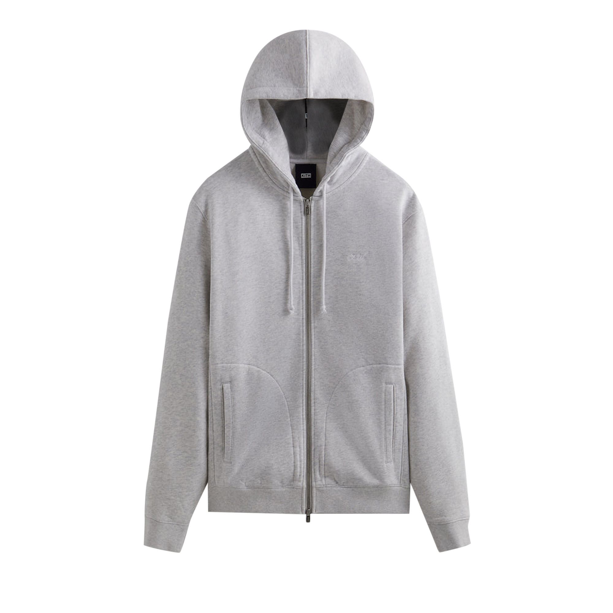 Buy Kith Williams V Zip Up Hoodie 'Light Heather Grey' - KHM030622