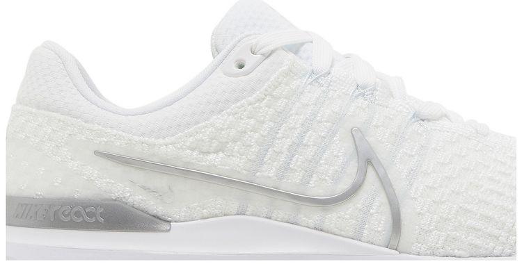 Nike Wmns React Infinity Run Flyknit 3 White Metallic Silver
