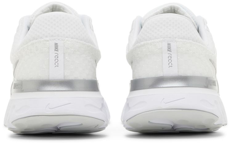 Nike Wmns React Infinity Run Flyknit 3 White Metallic Silver