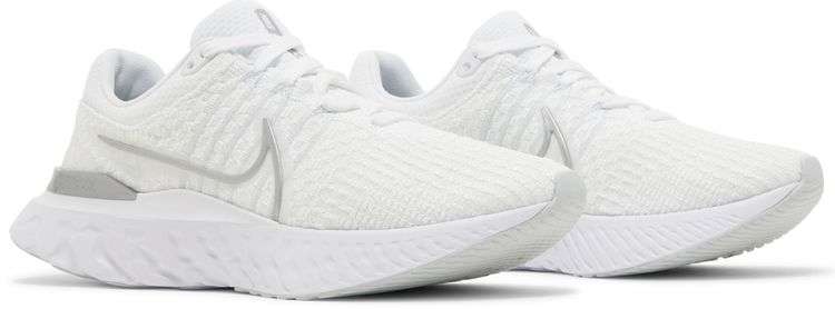 Nike Wmns React Infinity Run Flyknit 3 White Metallic Silver