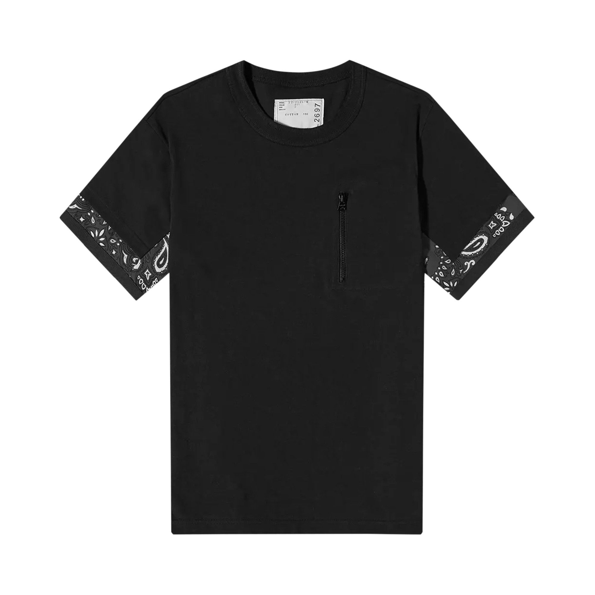 Buy Sacai Bandana Print T-Shirt 'Black' - 22 02697M 001 | GOAT