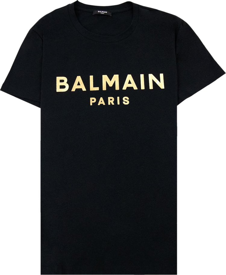 Balmain Logo Print Short-Sleeve T-Shirt 'Black/Gold'