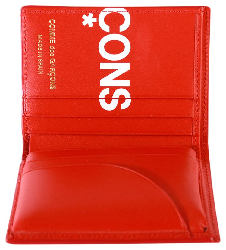Comme des Garcons Huge Logo Card Holder Red