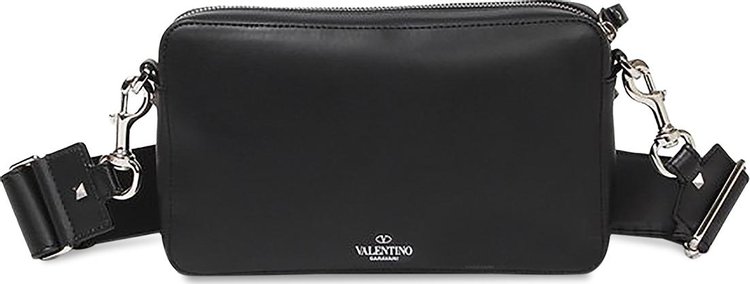 Valentino Logo Crossbody Bag Black