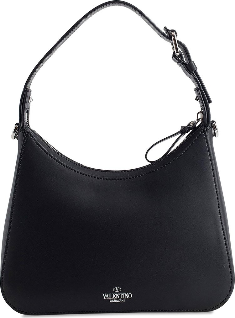 Valentino Logo Hobo Bag Black