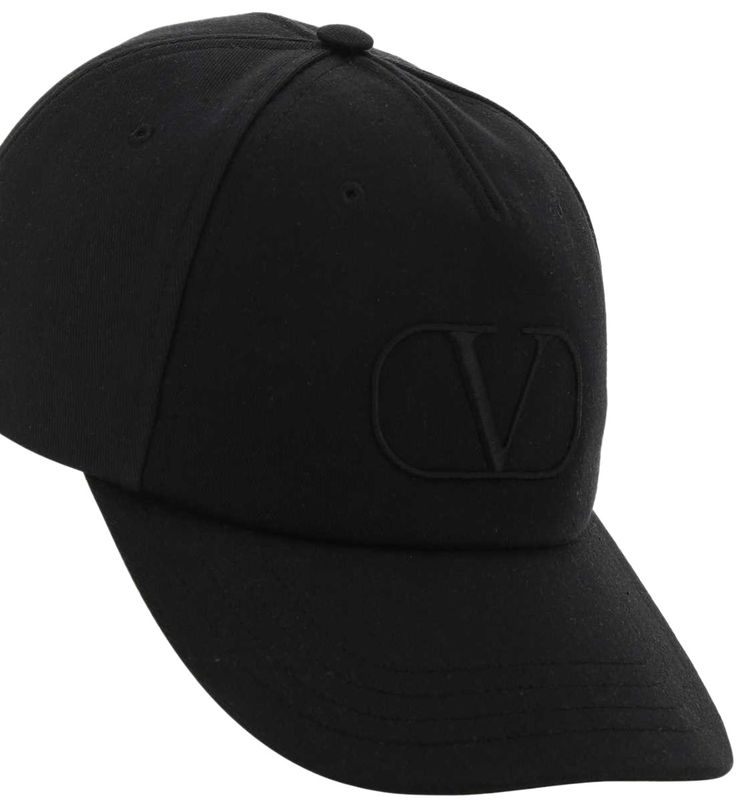 Valentino V Logo Baseball Cap Black