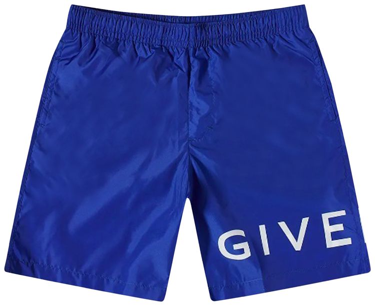Givenchy Logo Long Swim Short Ocean Blue