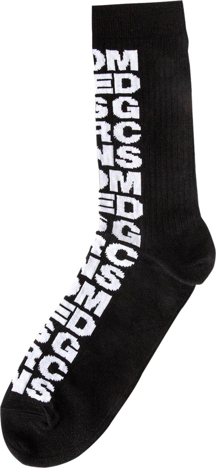 Comme des Garcons Homme Plus Multilogo Intarsia Sock Black