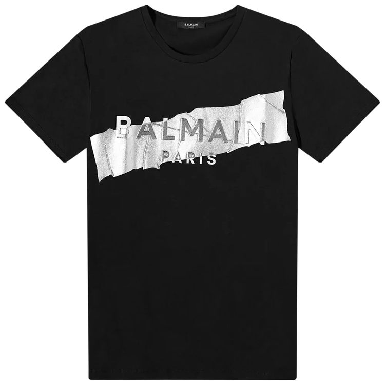 Balmain Embossed Logo T Shirt Black