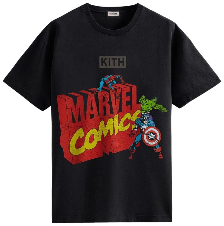 Kith For Spider Man Avengers Vintage Tee Black