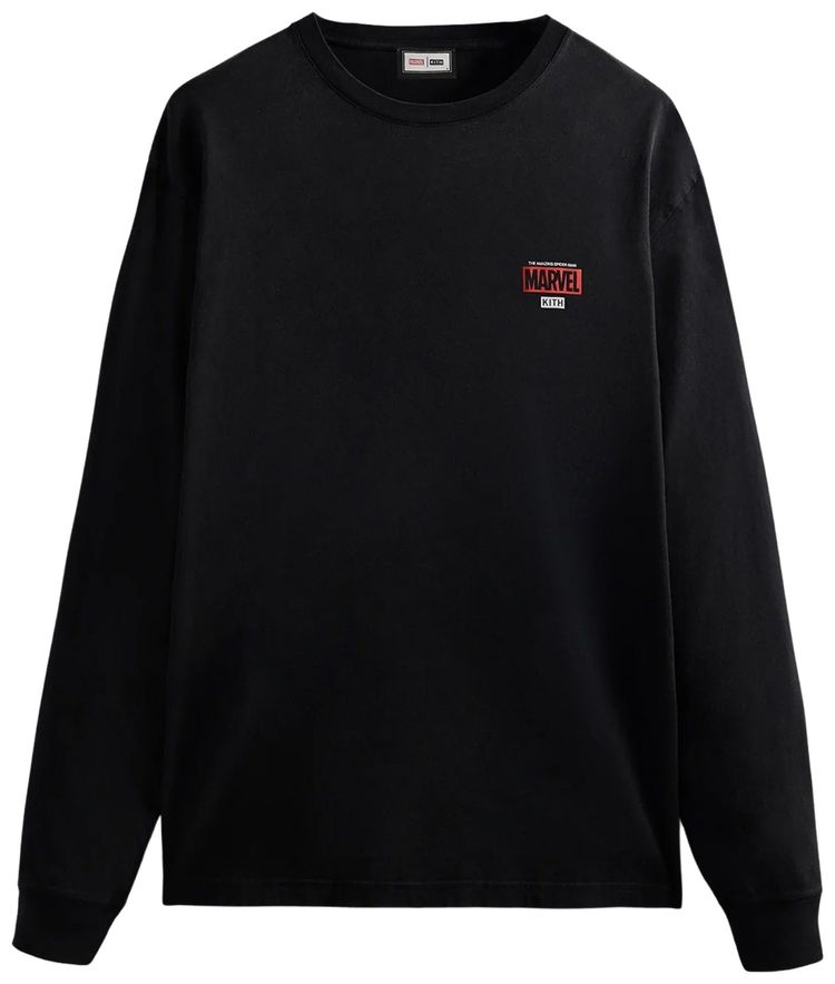 Kith For Spider Man Timeline Long Sleeve Tee Black