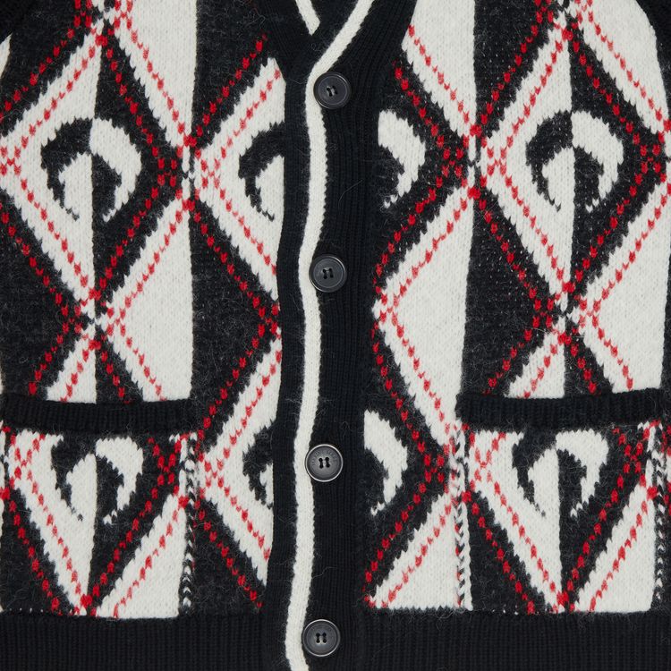 Marine Serre Knit Cardigan Black