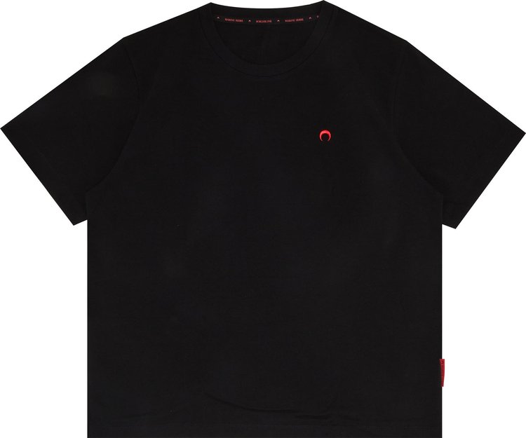 Buy Marine Serre Organic Cotton T-Shirt 'Black' - T129FW22M VIA202PLAIN ...
