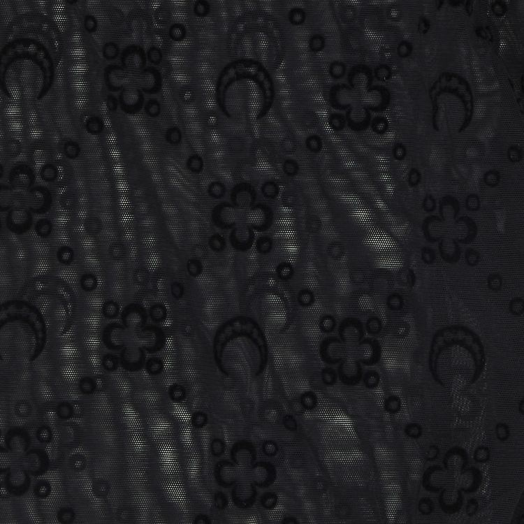 Marine Serre Moonogram Flocked Mesh Tights Black