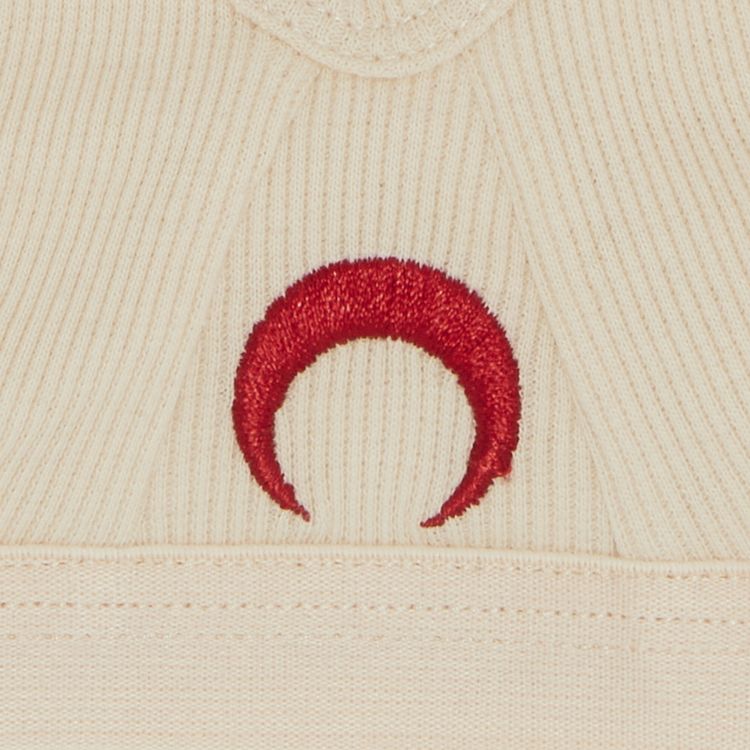 Marine Serre Organic Cotton Ribbed Bra Brokenwhite