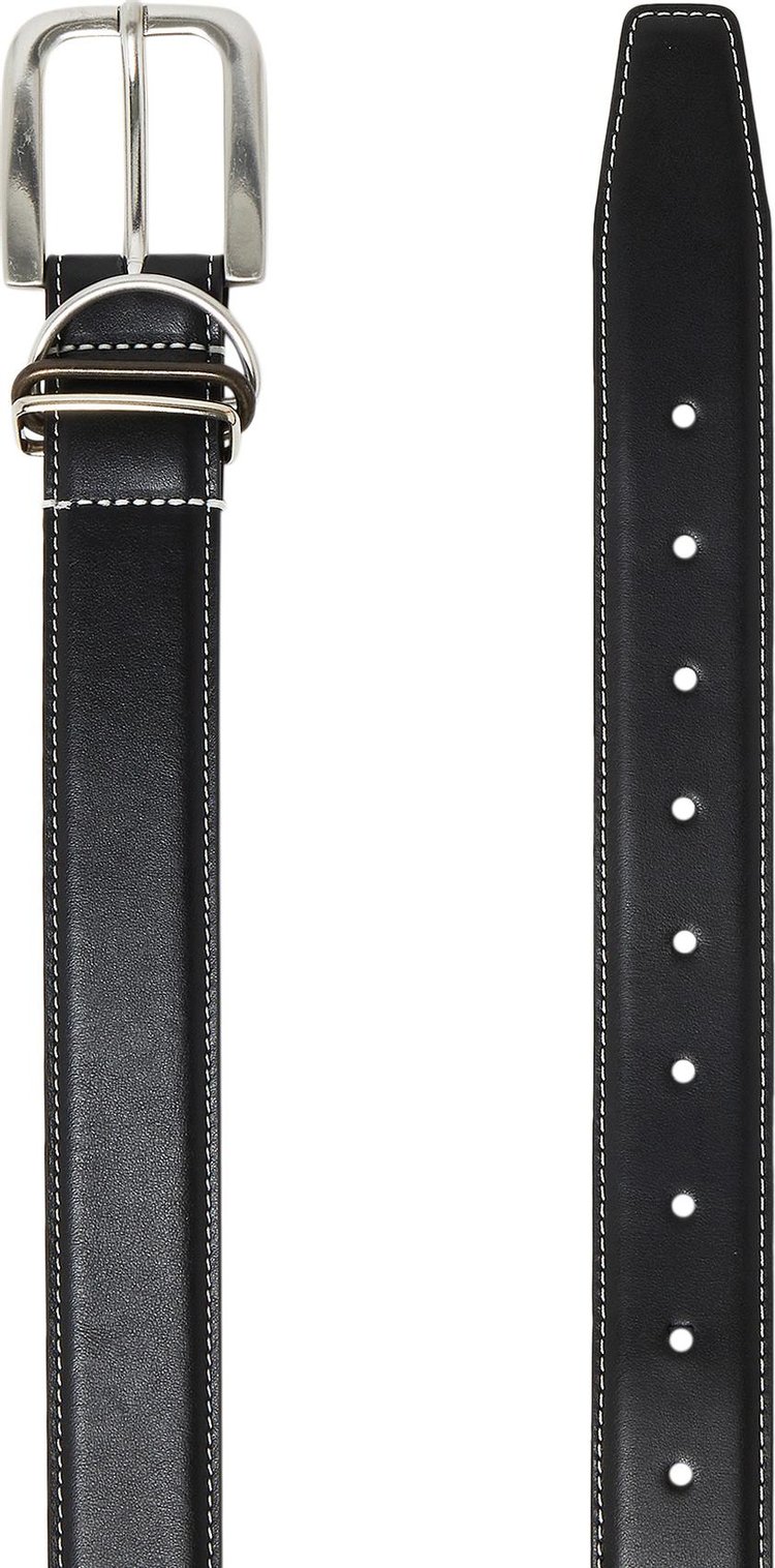 Marine Serre Leather Belt Black