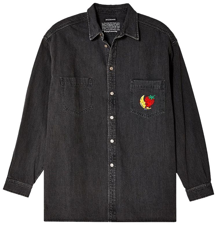 Sky High Farm Workwear x Balenciaga Rooster Denim Shirt Black