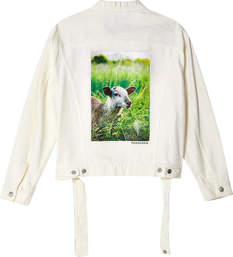 Sky High Farm Workwear x Balenciaga Lamb Denim Jacket White