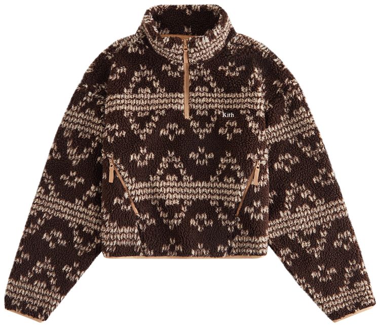 Kith Women Reggie Jacquard Sherpa Quarter Zip Incognito