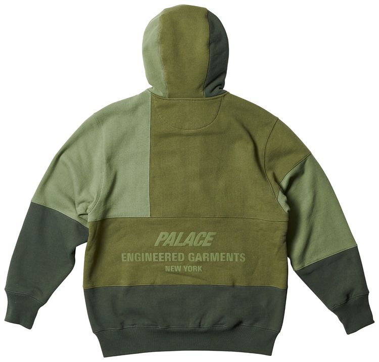 Palace x Engineered Garments Heavy Patchwork Zip Hood Olive