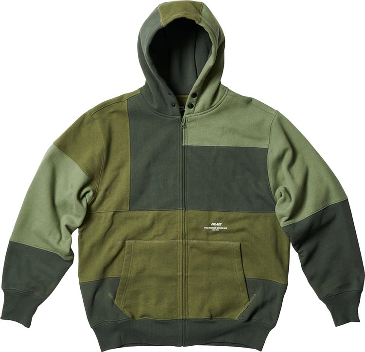 Palace x Engineered Garments Heavy Patchwork Zip Hood 'Olive'