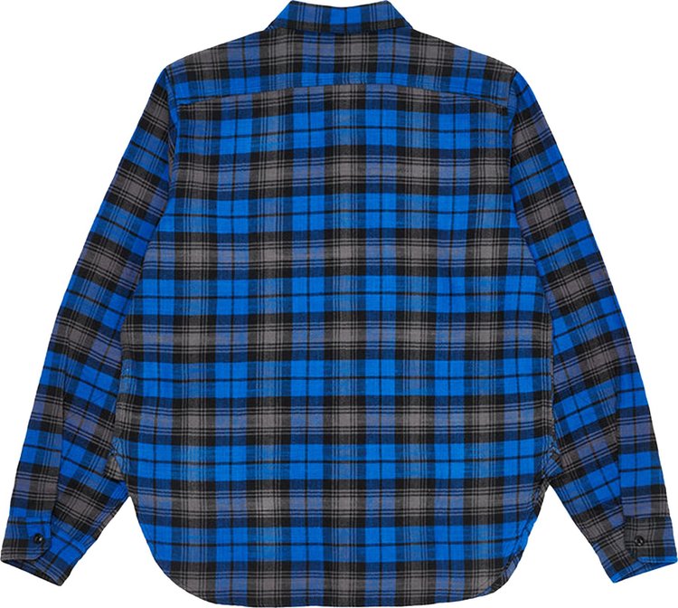 Palace x Engineered Garments Panel Check Work Shirt Blue