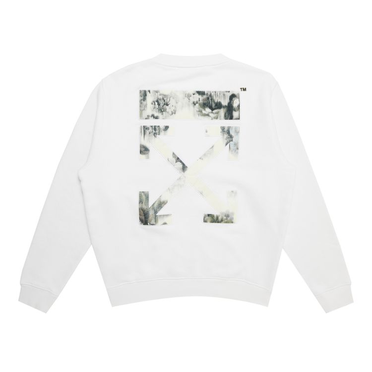 Off White Flock Chine Flower Arrow Crew WhiteMulticolor