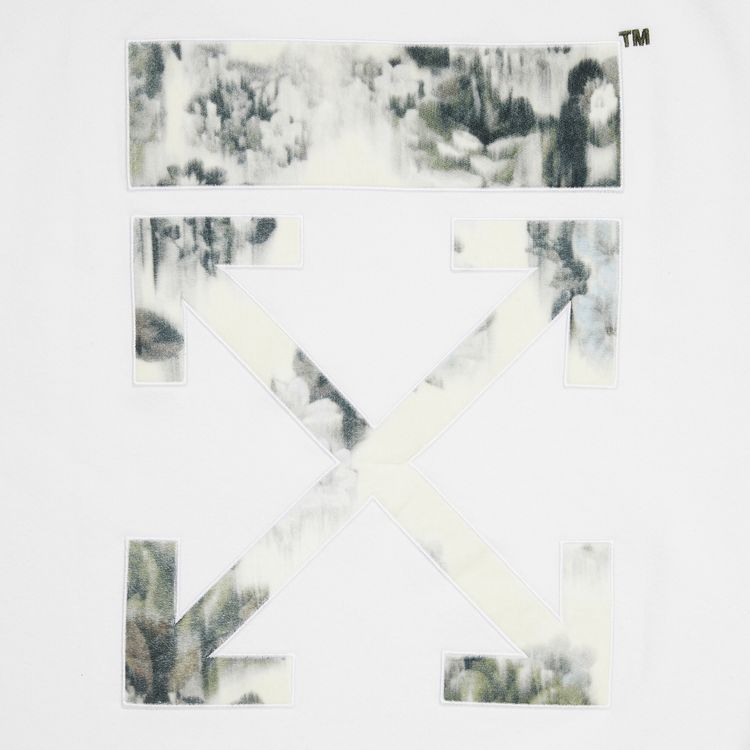 Off White Flock Chine Flower Arrow Crew WhiteMulticolor