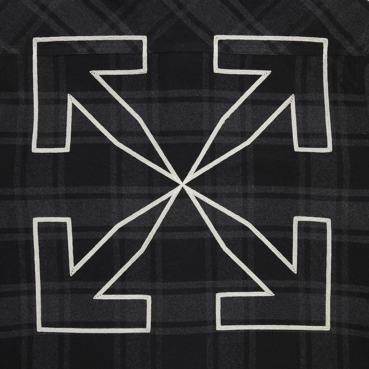 Off White Outline Arrows Flannel T Shirt GreyWhite