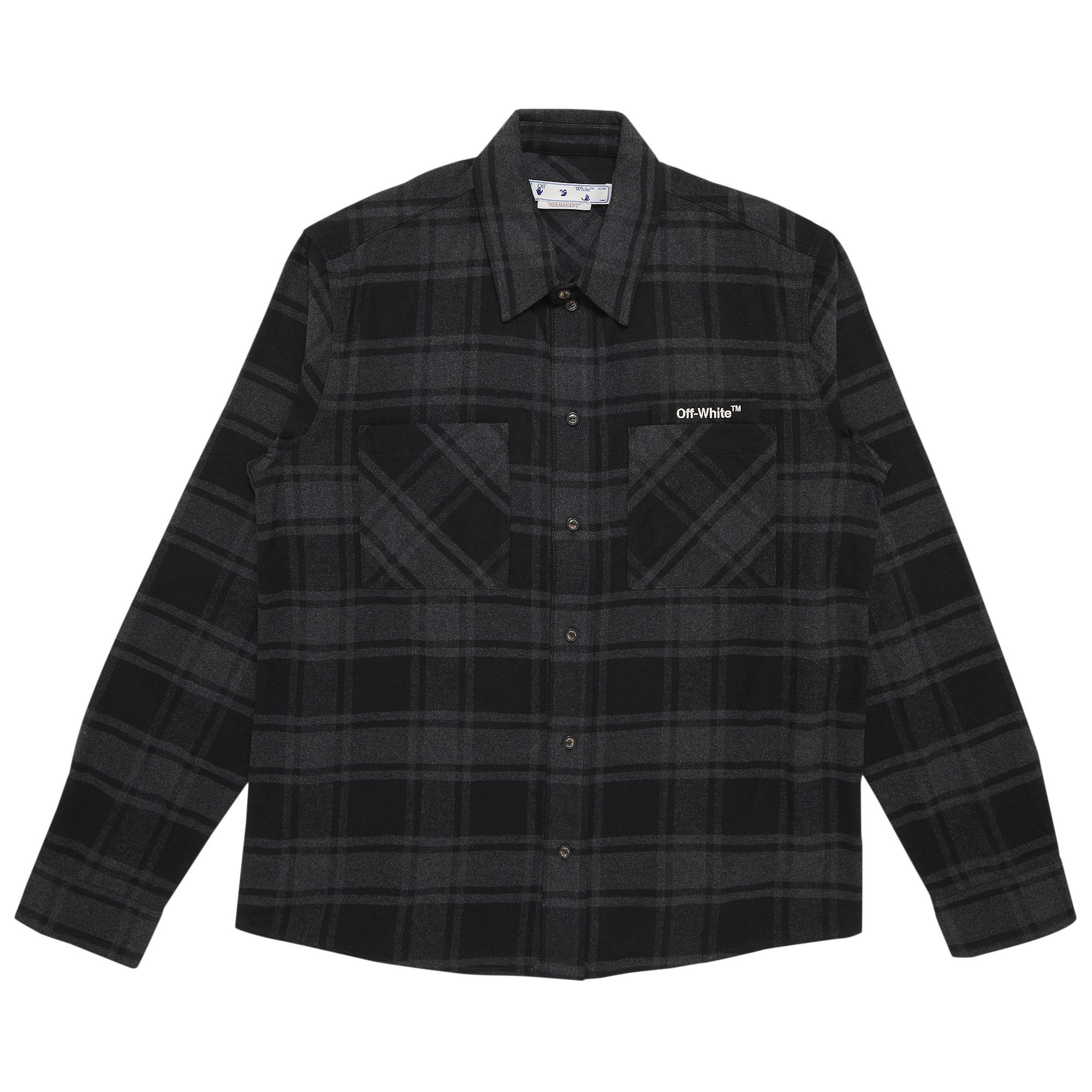 Buy Off-White Outline Arrows Flannel T-Shirt 'Grey/White