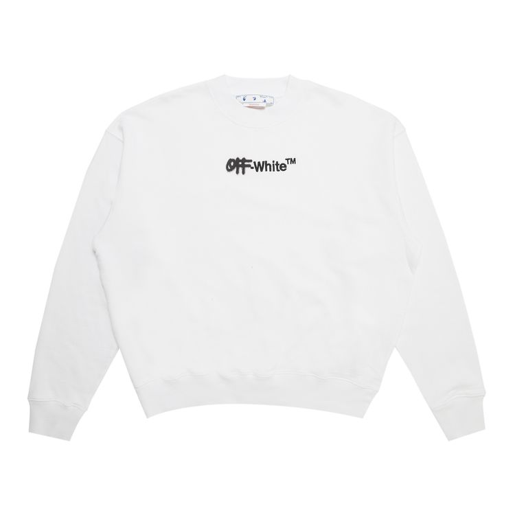 Off White Logo Printed Long Sleeve Sweatshirt WhiteBlack