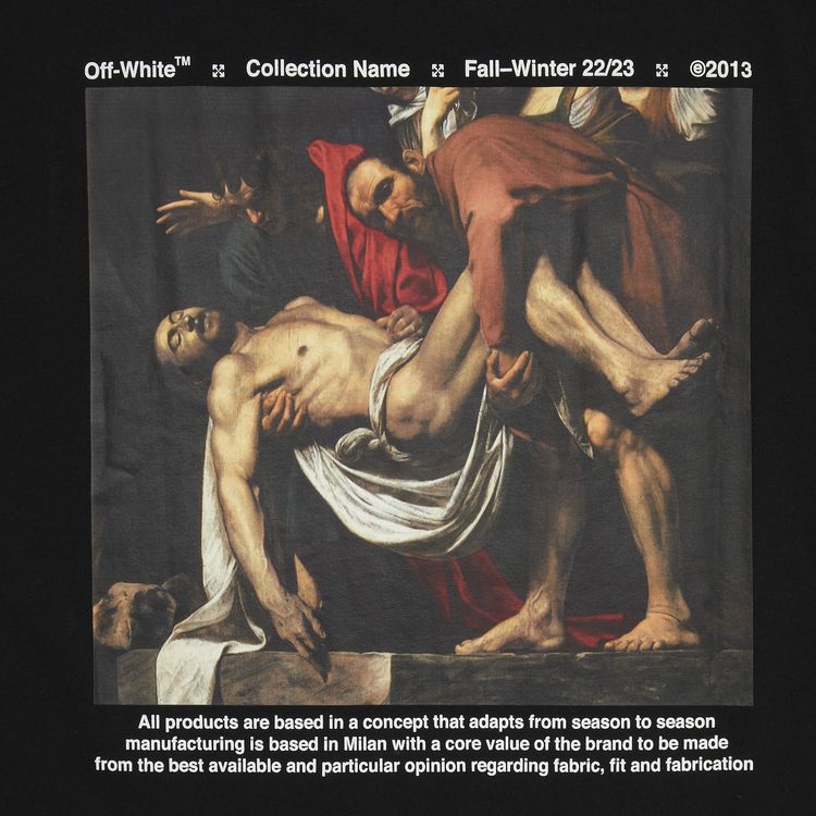 Off White Caravaggio Deposition Over Short Sleeve Tee BlackWhite
