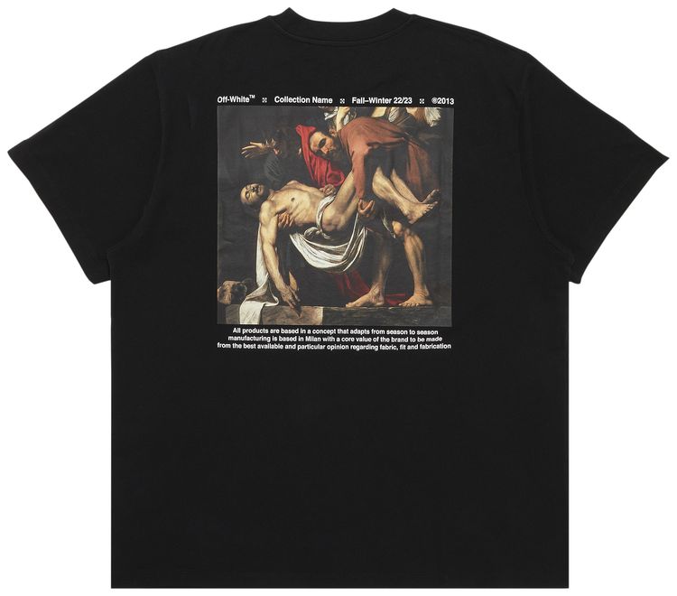 Off White Caravaggio Deposition Over Short Sleeve Tee BlackWhite