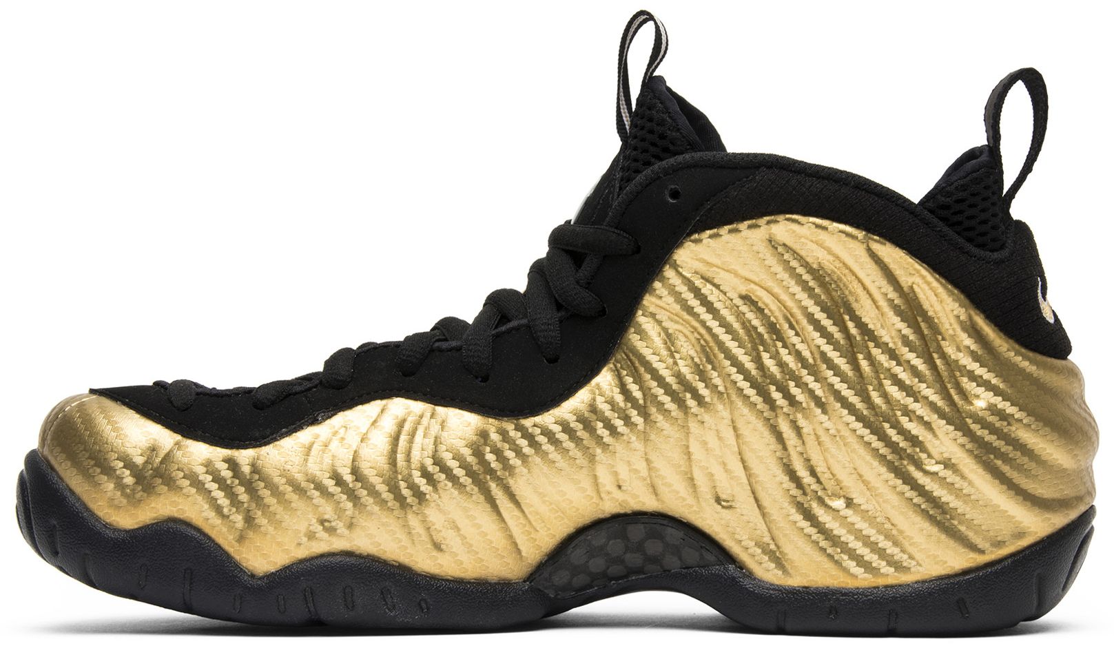 black and metallic gold foamposites