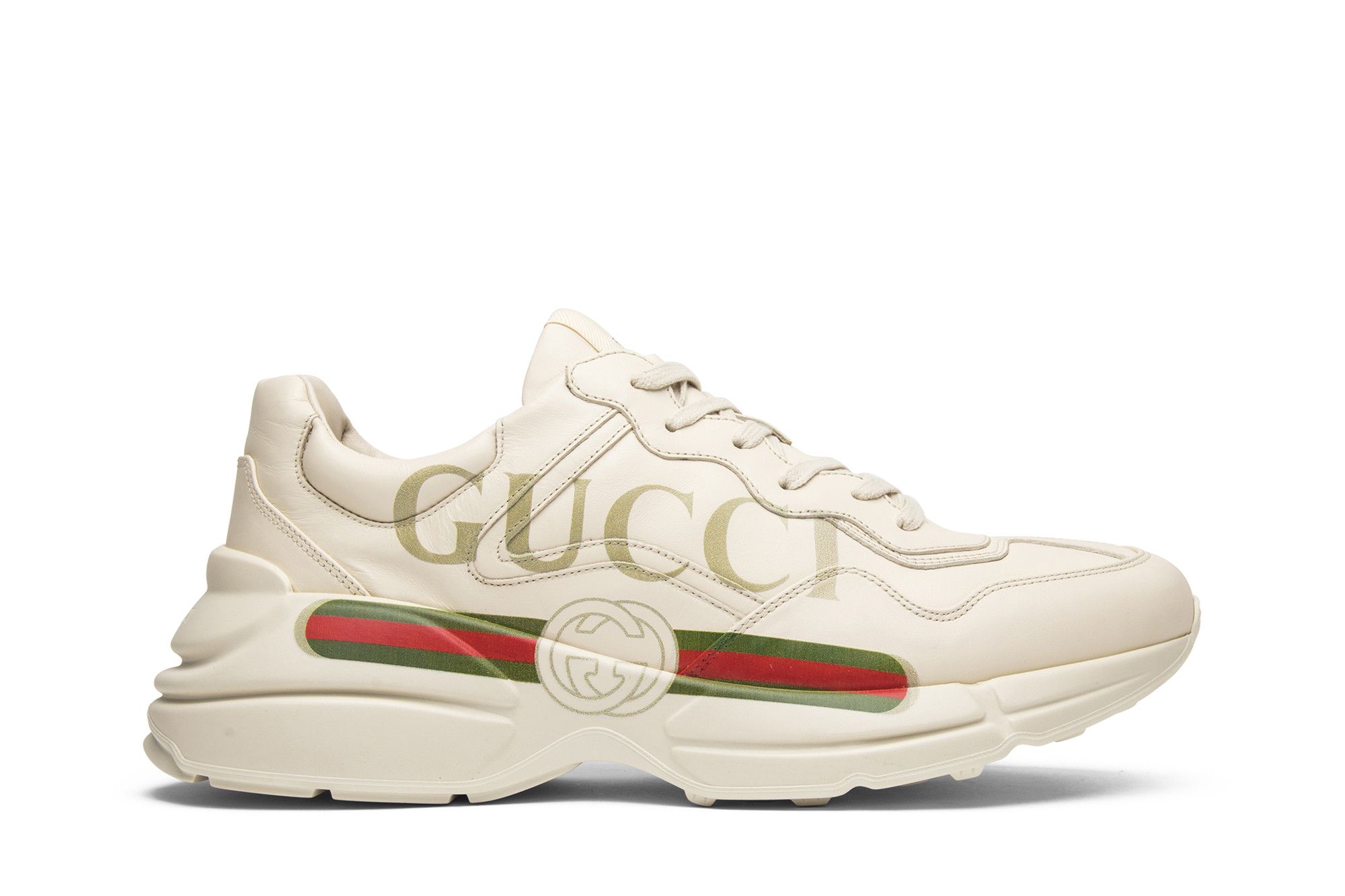 Rhyton gucci logo leather sneakers sales