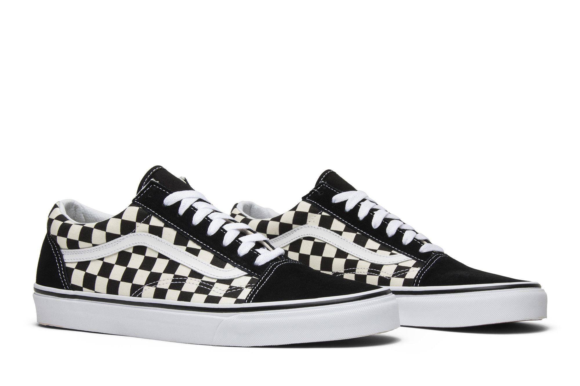 Black and checkered old skool vans hotsell