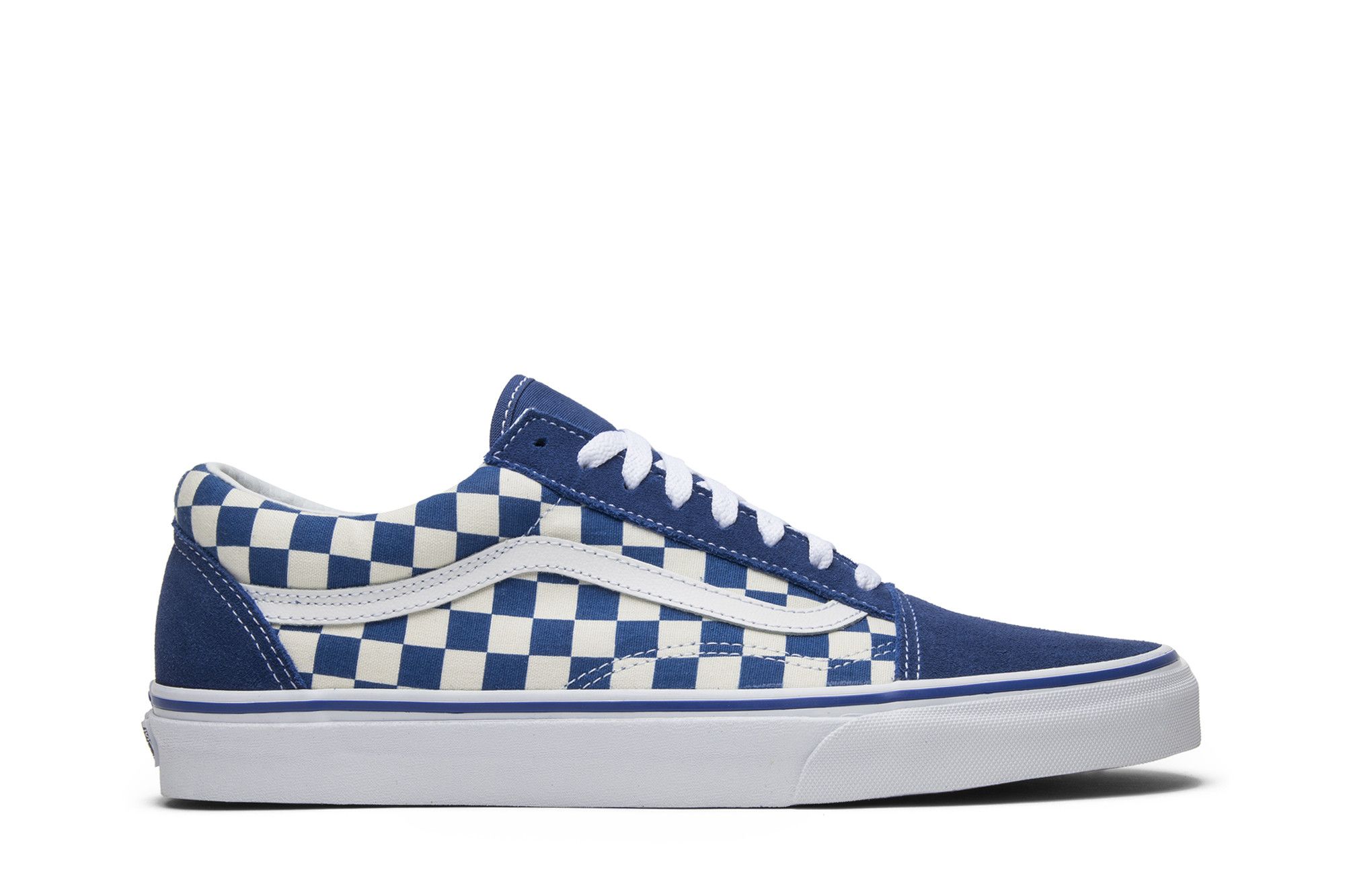 Blue with top checkered vans